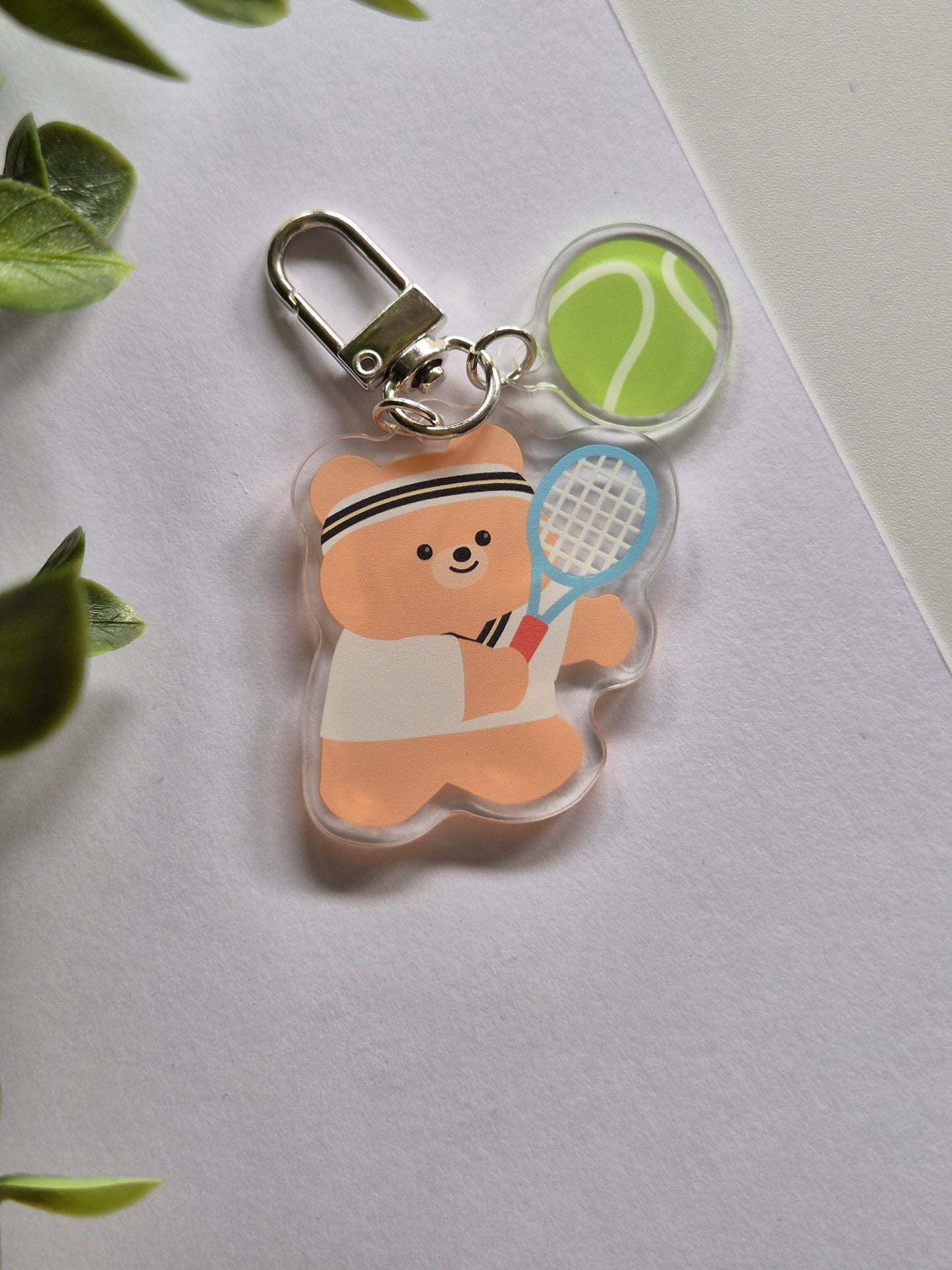 Tennis bear keyring