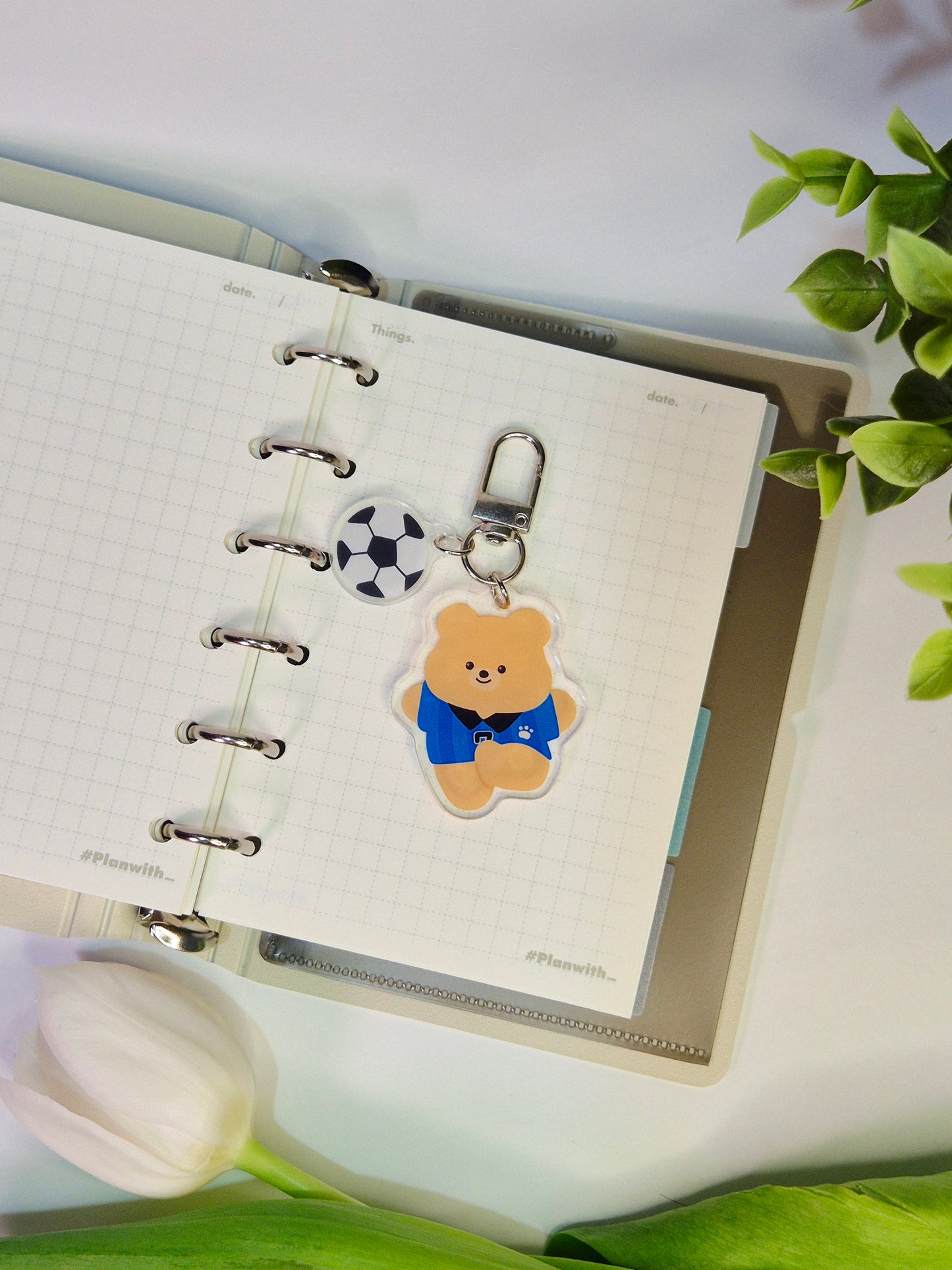 Football bear keyring