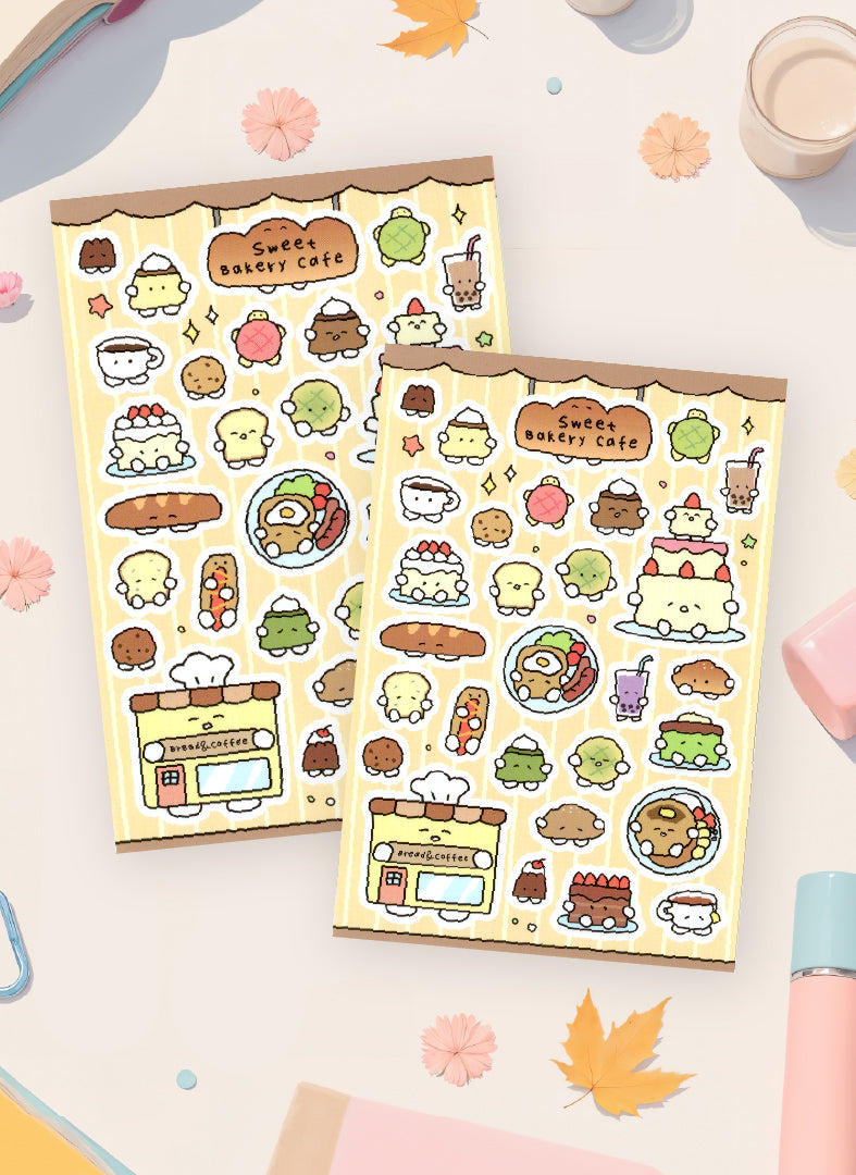 Sweet Bakery Cafe Korean Sticker Sheet / S54