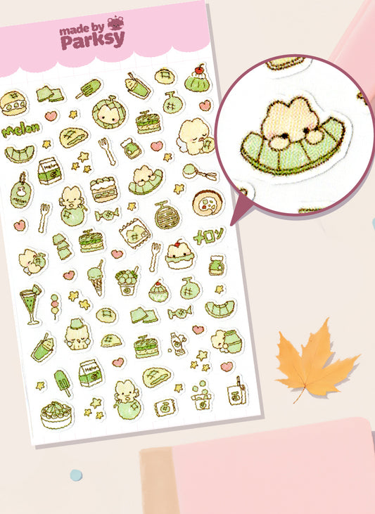 Journaling Melon friends Japanese Style Sticker Sheet / s13