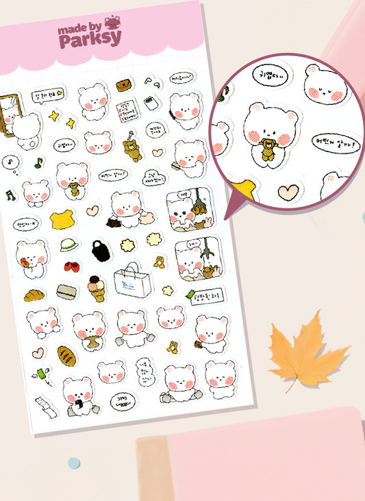 Journaling Day out friends Korean Sticker Sheet / s9