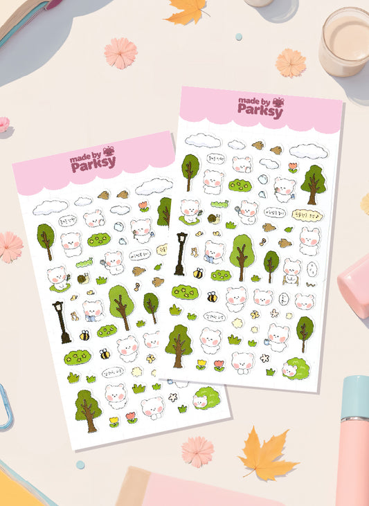 Journaling Nature friends Korean Sticker Sheet / s10