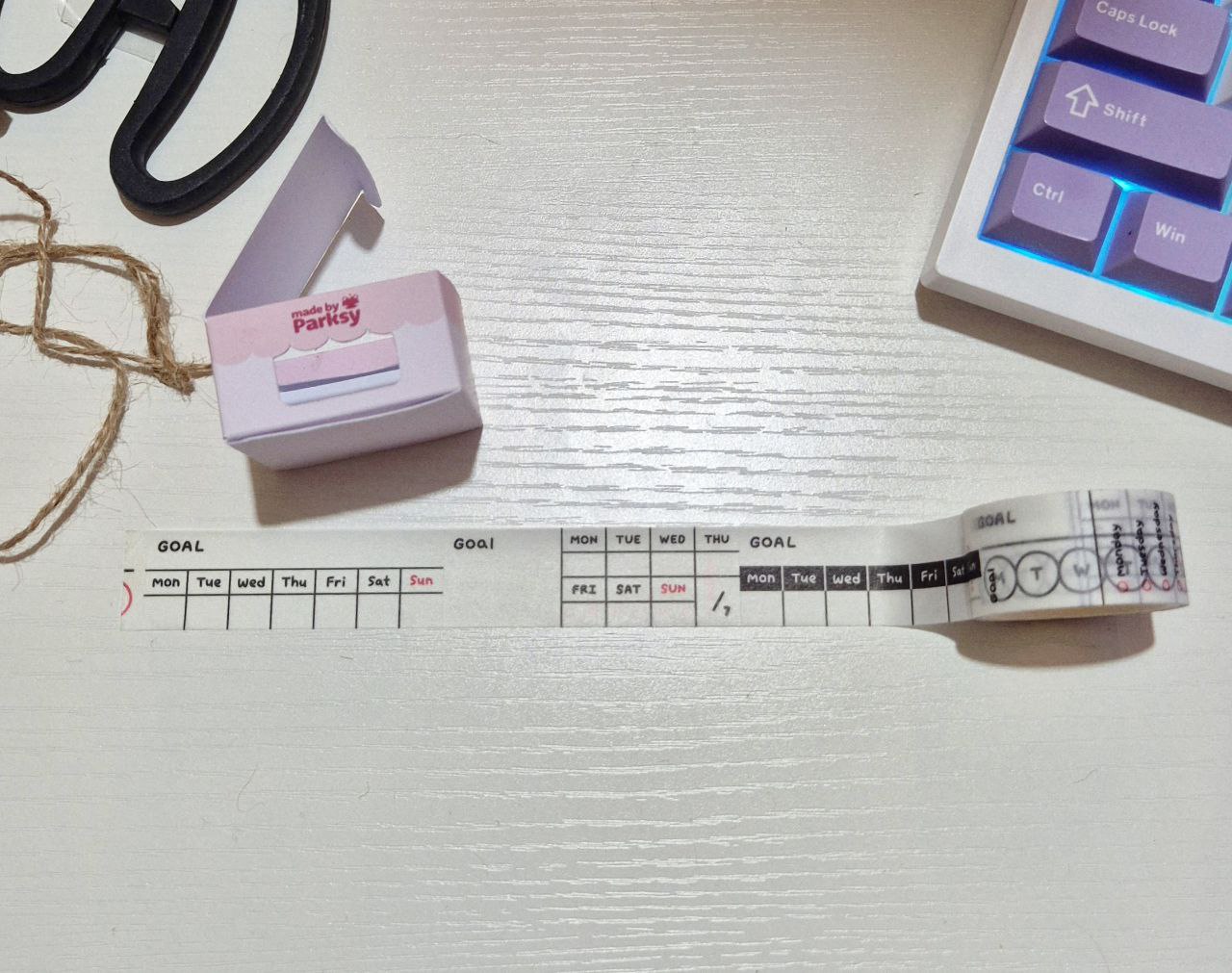 Washi tape for planning B&W