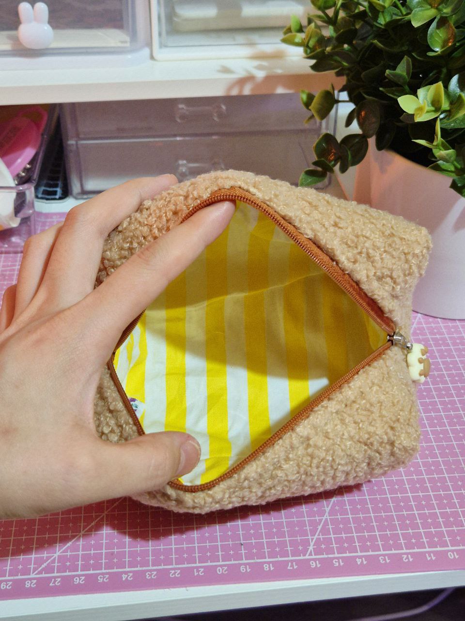 Fluffy Bear Makeup Bag