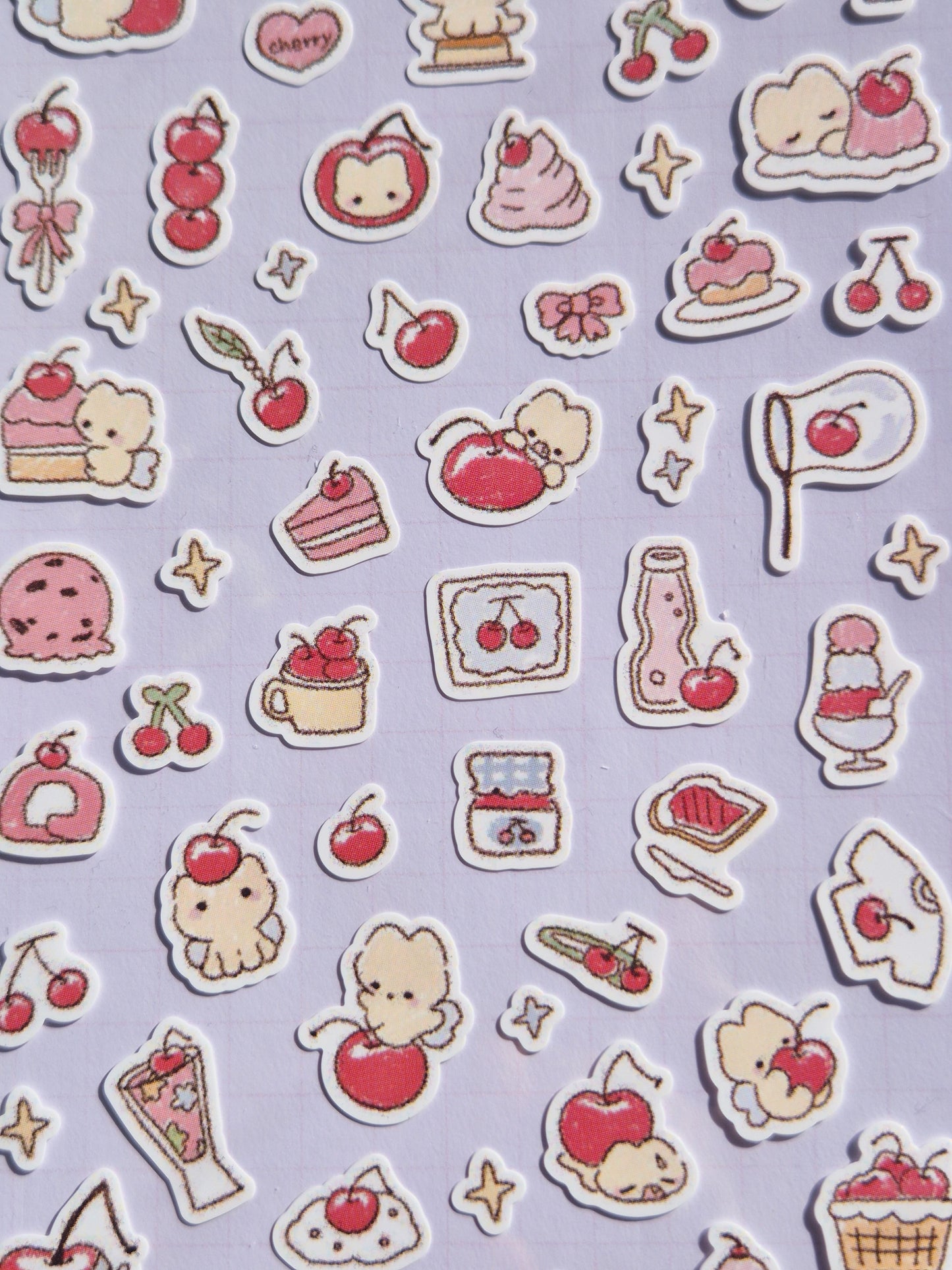 Journaling Cherry friends Japanese Style Sticker Sheet  / s14