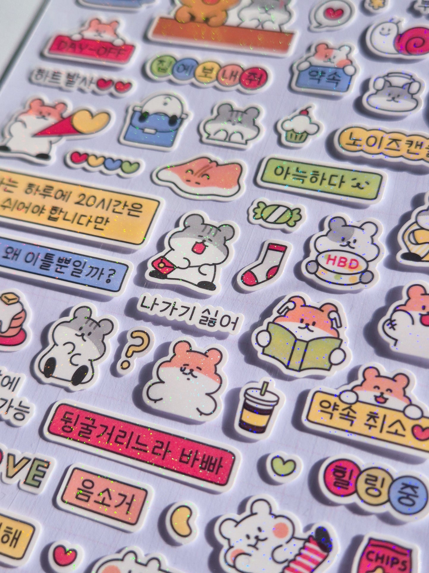 Staying home vibes Korean Sticker Sheet  / S43