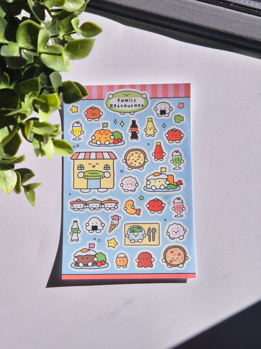 Family restaurant Korean Sticker Sheet  / S55