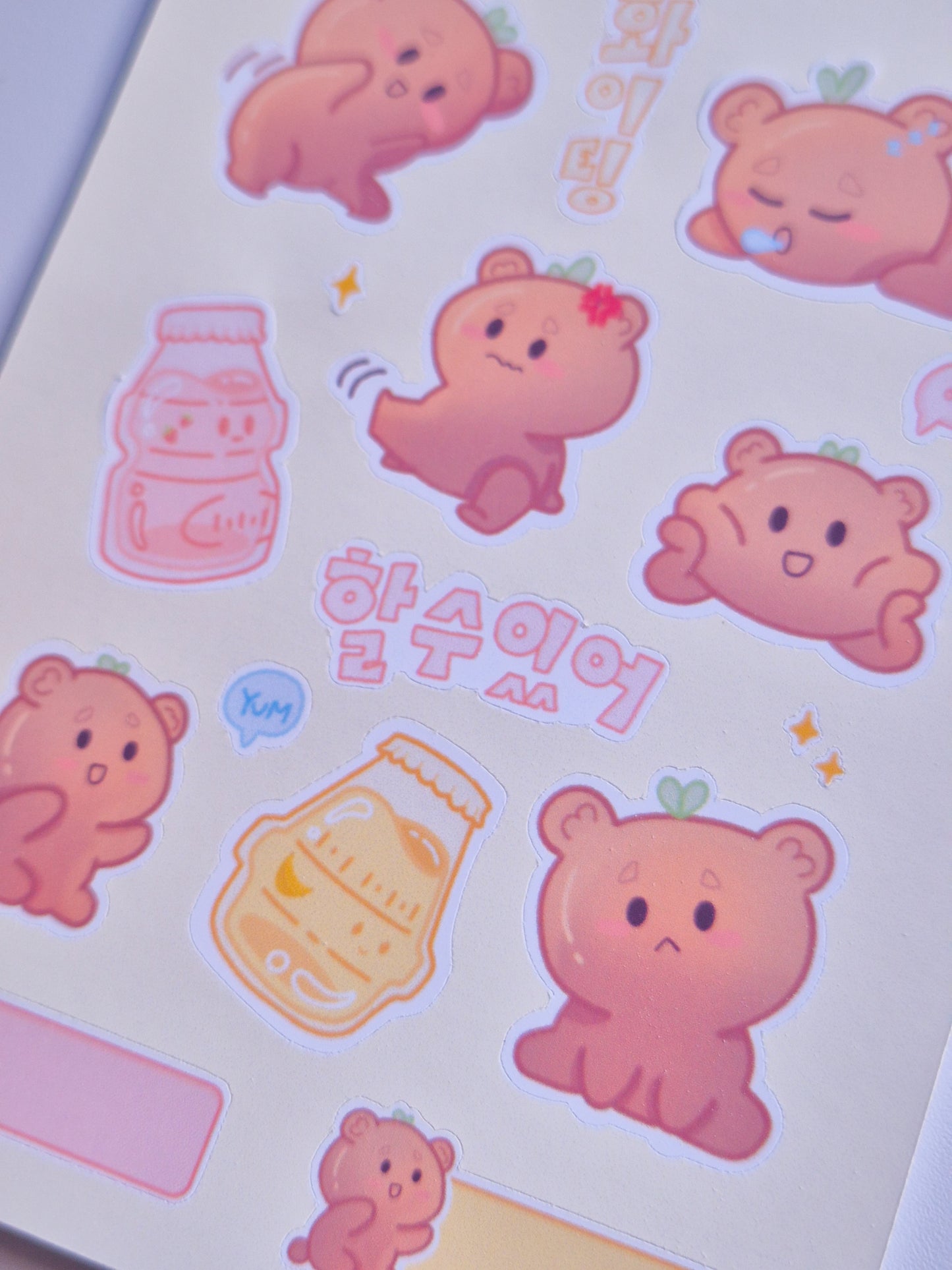 Emotional support Korean Sticker Sheet  / S62