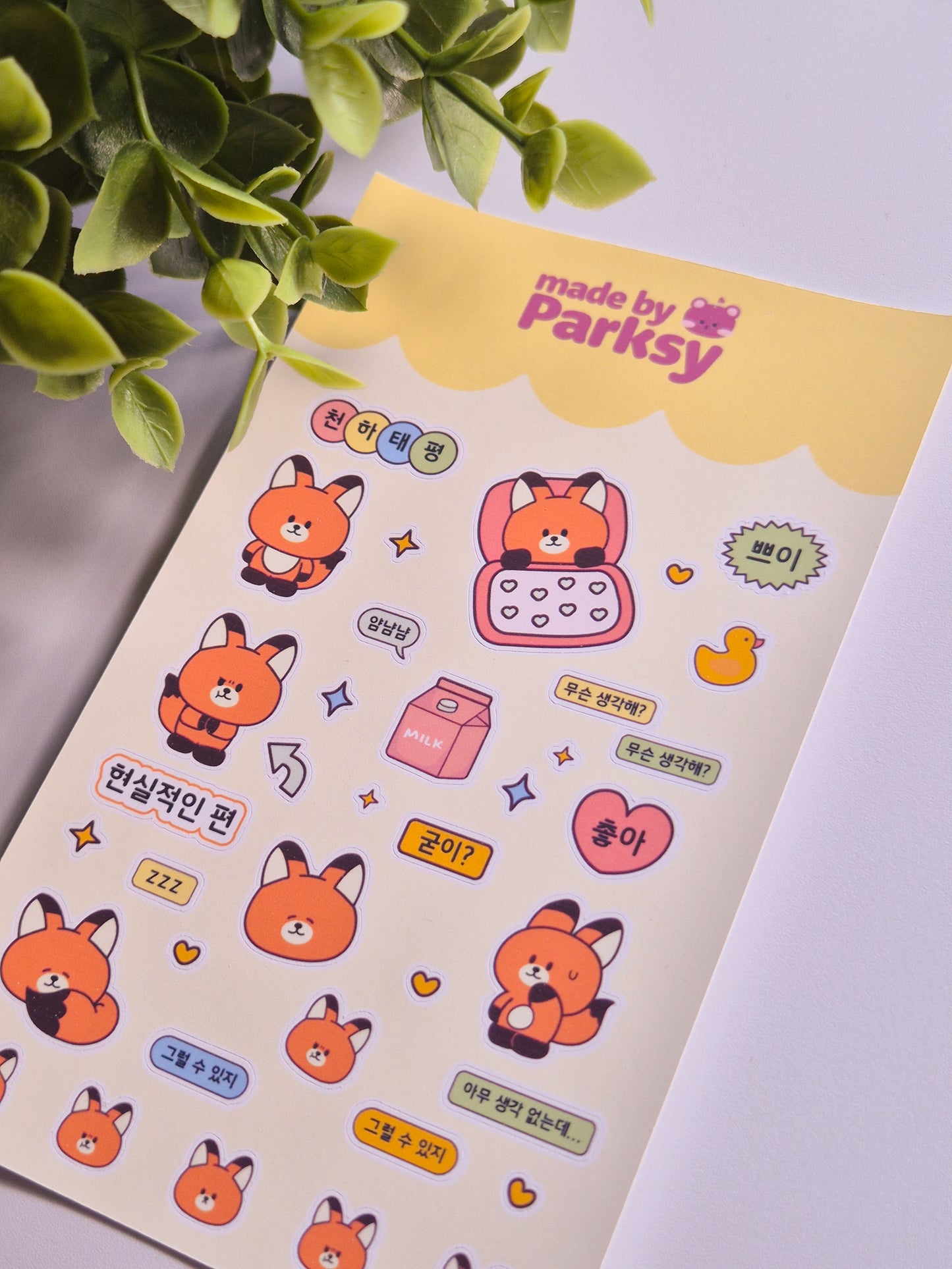 Foxy Korean Sticker Sheet  / S61