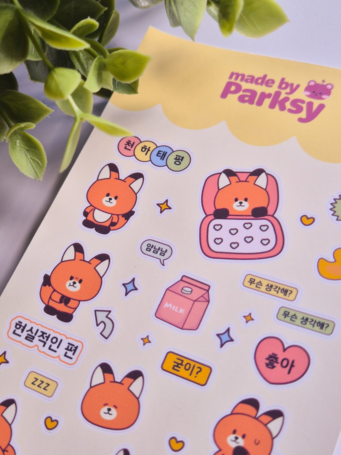 Foxy Korean Sticker Sheet  / S61