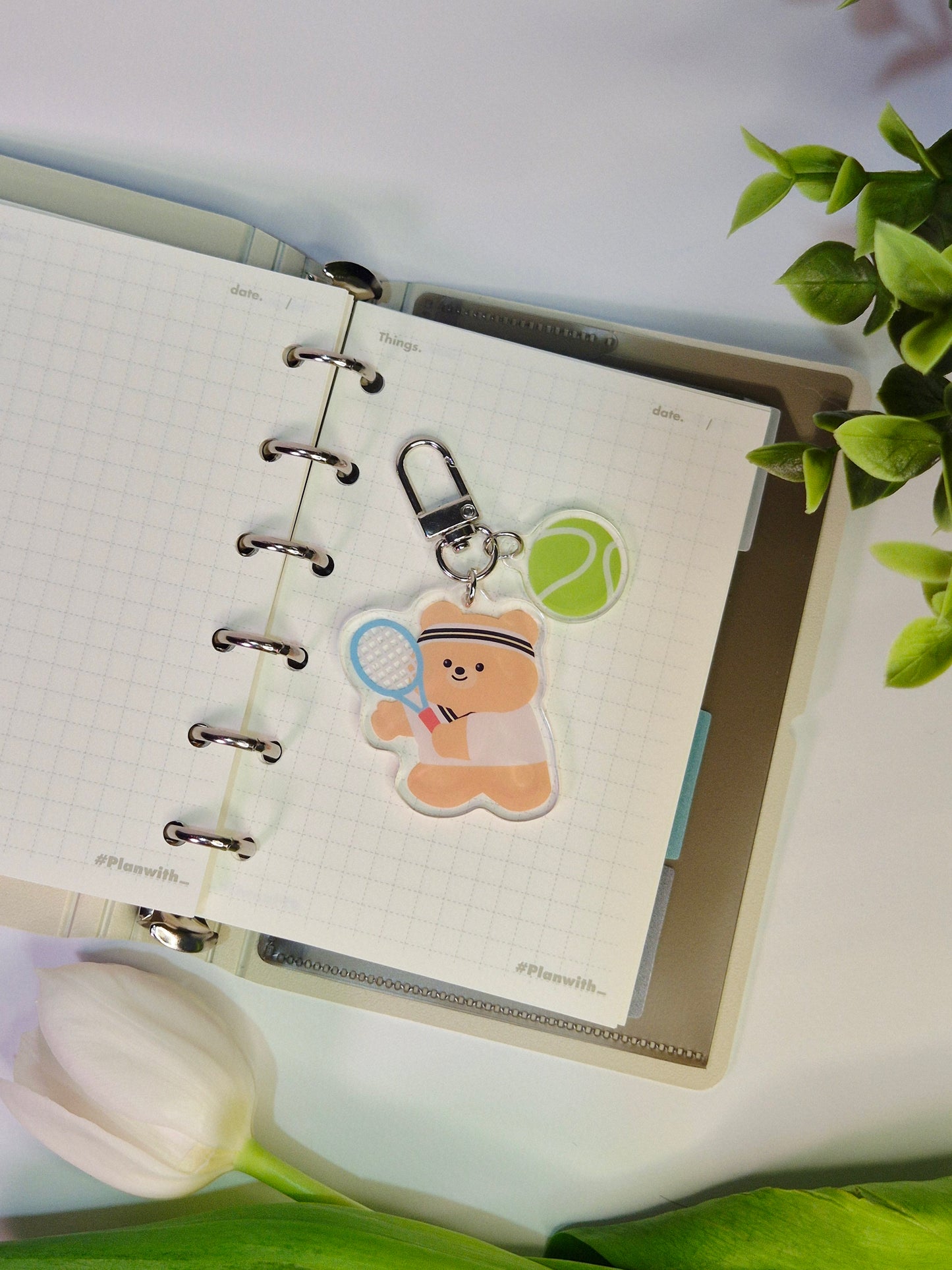 Tennis bear keyring
