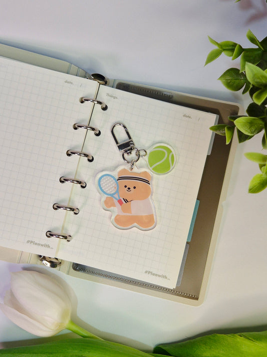 Tennis bear keyring