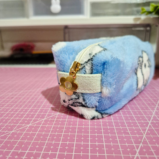 Fluffy blue Mini Pouch