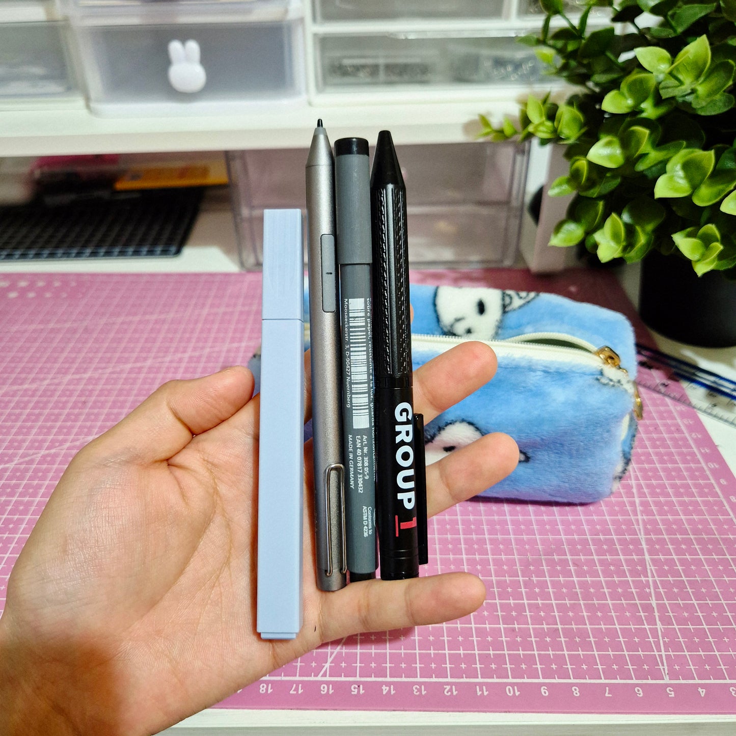 Fluffy blue Mini Pouch