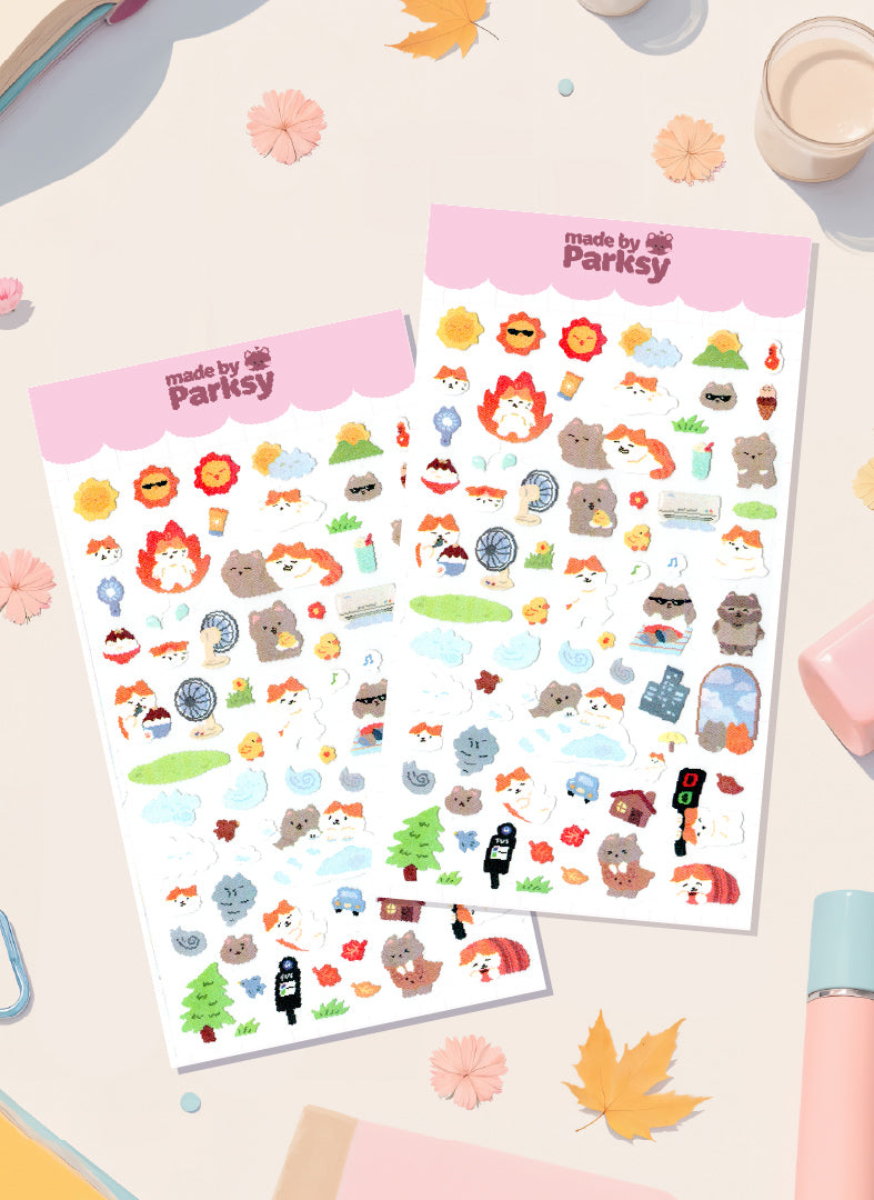 Kitty Friends Korean Sticker Sheet  / S46