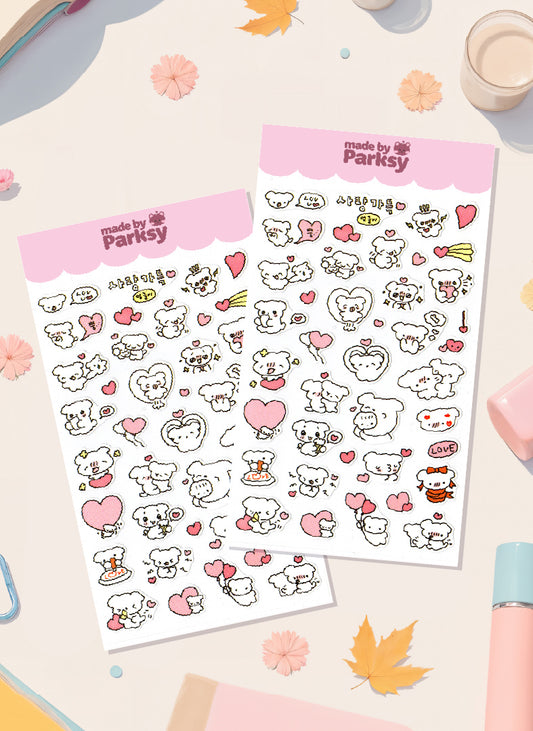 Hangul & Doodles 4 Korean Sticker Sheet  / s40