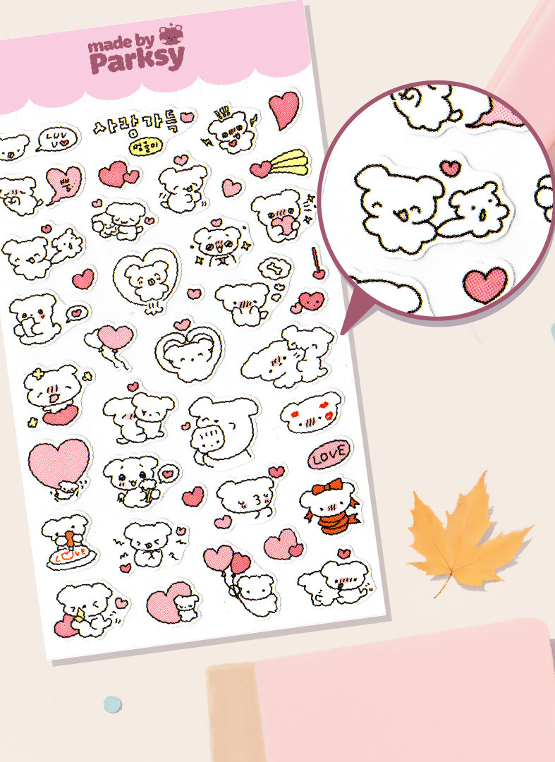 Hangul & Doodles 4 Korean Sticker Sheet  / s40