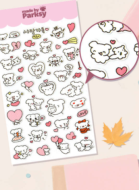 Hangul & Doodles 4 Korean Sticker Sheet  / s40