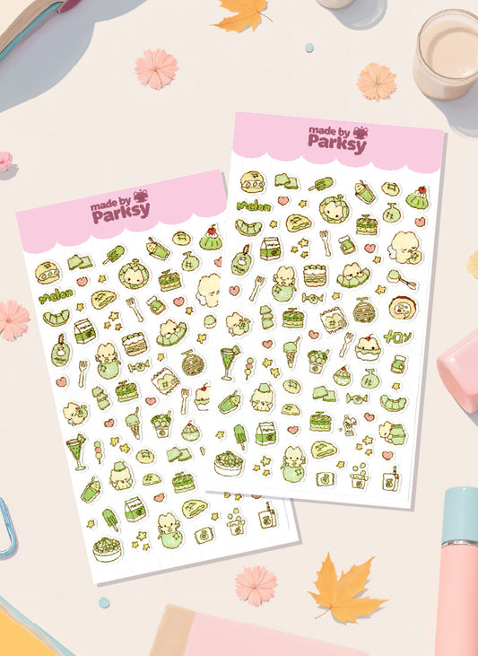 Journaling Melon friends Japanese Style Sticker Sheet  / s13