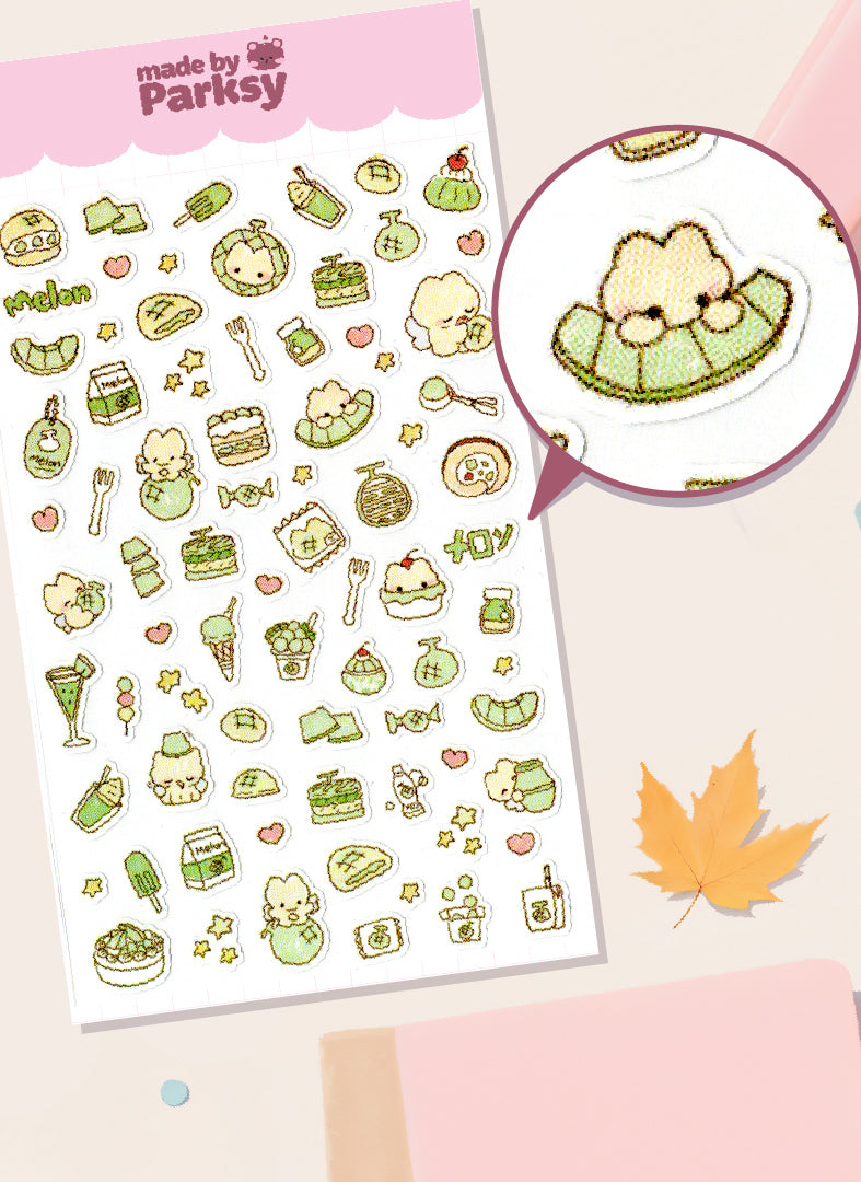 Journaling Melon friends Japanese Style Sticker Sheet  / s13