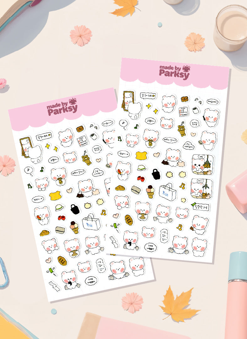 Journaling Day out friends Korean Sticker Sheet  / s9