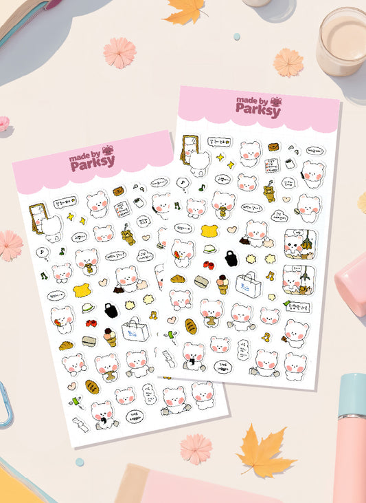 Journaling Day out friends Korean Sticker Sheet  / s9