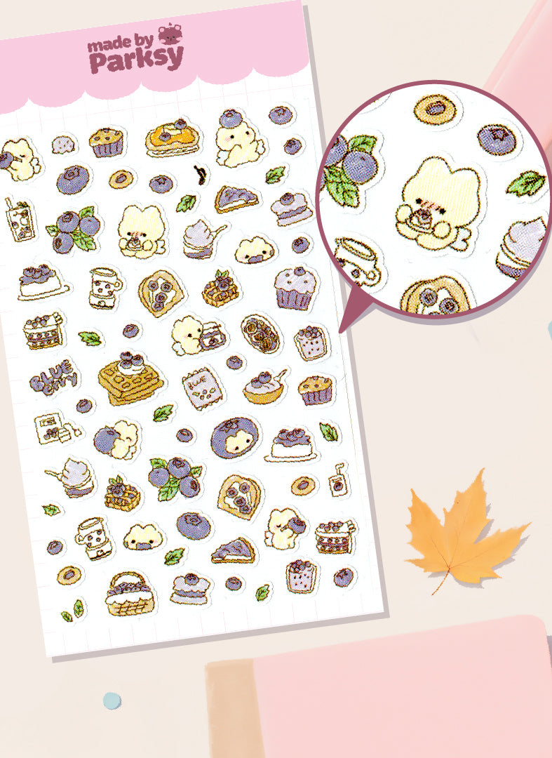 Journaling Blueberry friends Japanese Style Sticker Sheet  / s16