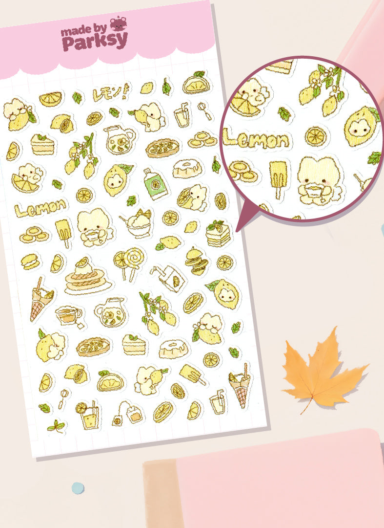 Journaling Lemon friends Japanese Style Sticker Sheet  / s15