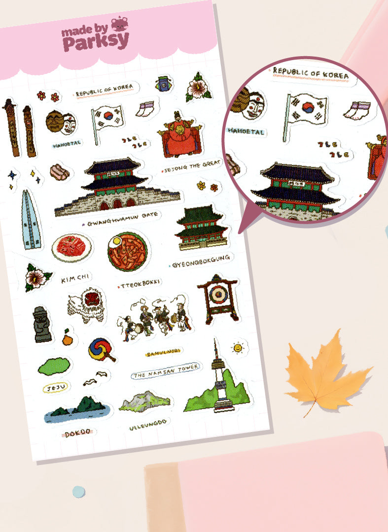 Korea Traveling 4 Sticker Sheet  / s29