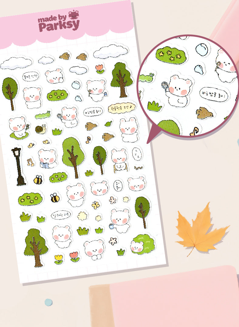 Journaling Nature friends Korean Sticker Sheet  / s10