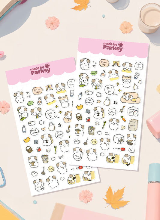Journaling Buddy Korean Sticker Sheet  / s19