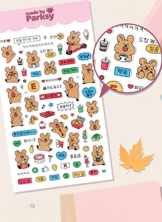 Happy vibes Korean Sticker Sheet  / S44