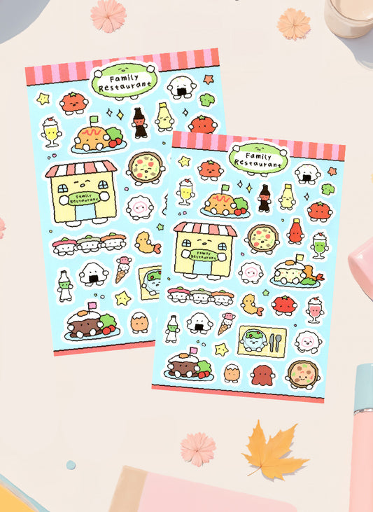 Family restaurant Korean Sticker Sheet  / S55