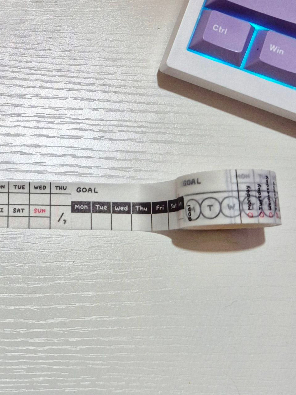Washi tape for planning B&W