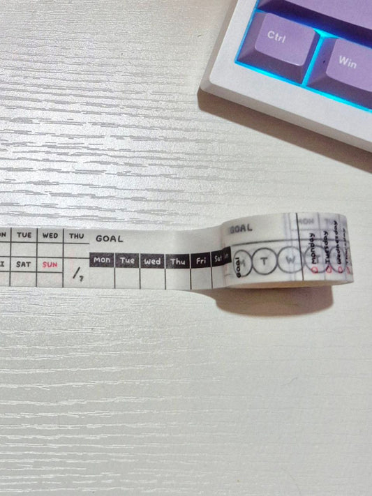 Washi tape for planning B&W