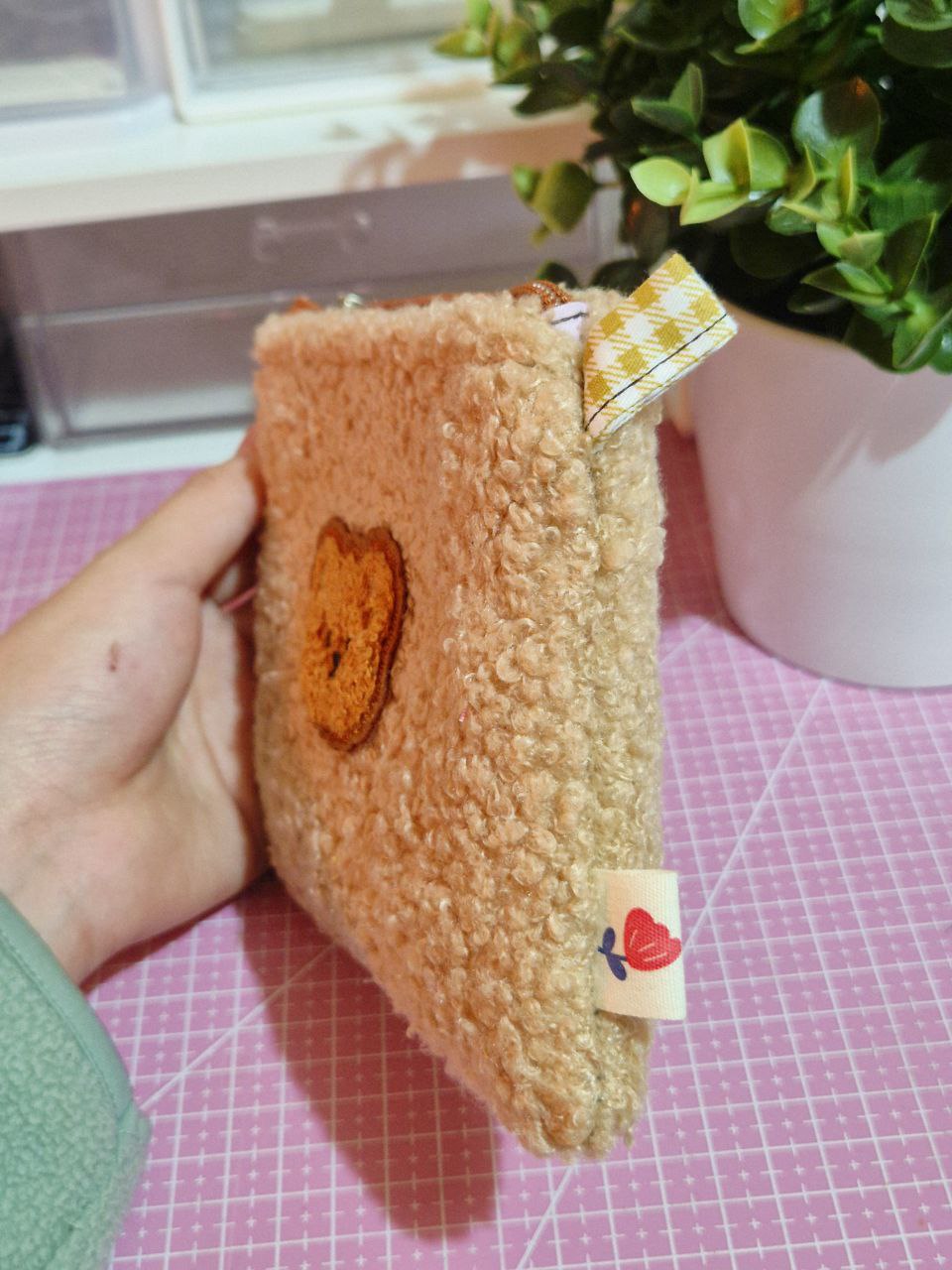 Fluffy Bear Mini Pouch