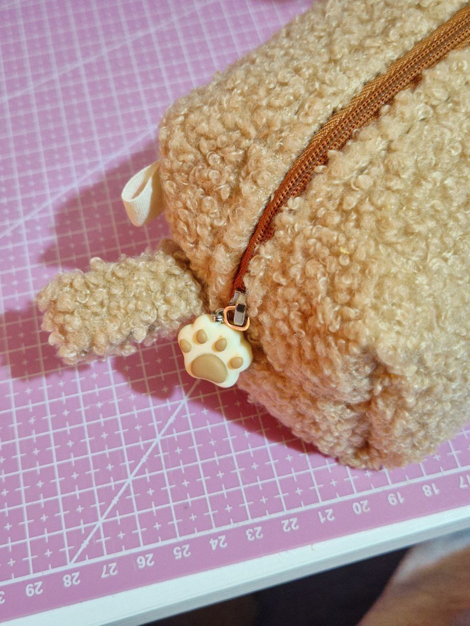 Fluffy Bear Makeup Bag