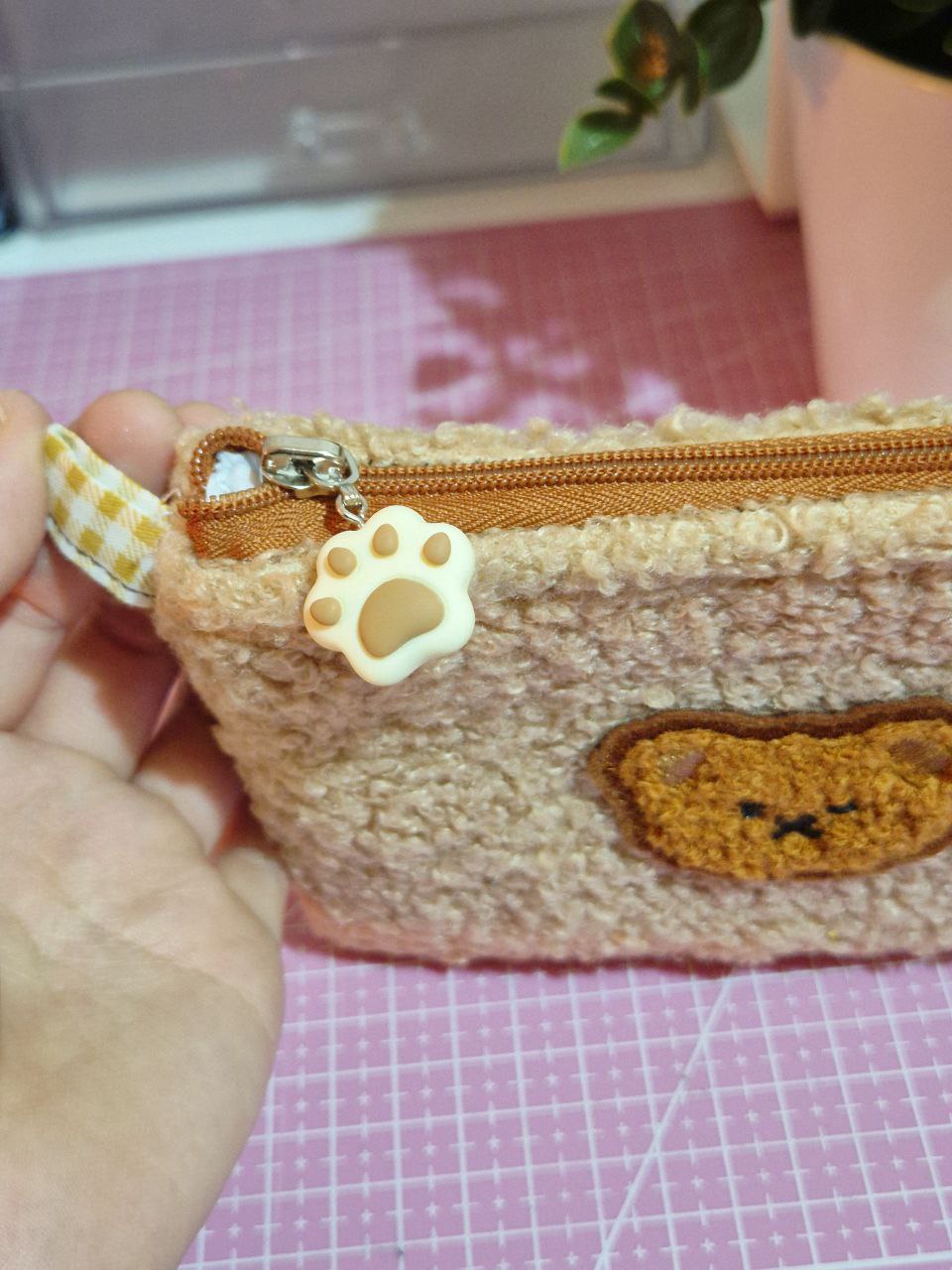 Fluffy Bear Mini Pouch